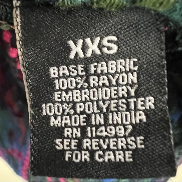 NWOT Tolani Collection Anthropologie Plaid Neon Floral Embroidered Button Down - Picture 5 of 13